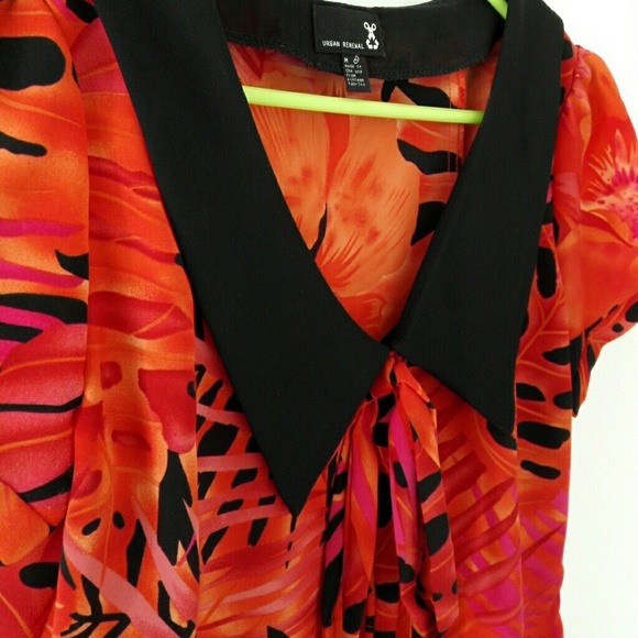 Urban Renewal vintage chiffon ribbon & collar top - Picture 2 of 4